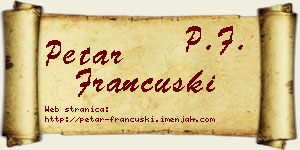 Petar Francuski vizit kartica